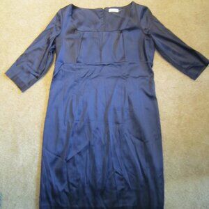 Calvin Klein Blue Satin Dress, sz 14W